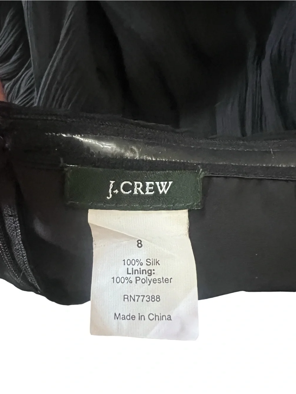 J.Crew Black Strapless Silk Chiffon Cocktail Dress‎
